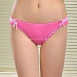 2015 New Stripe Laced Brief Stripe Bikini Stretch Cotton Women Underwear Lady Boyshort Lady Panties Lingerie Intimate Underpants thumbnail-1