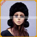 Winter Pom Pom Genuine Rabbit Fur Hat Wholesale From China thumbnail-2