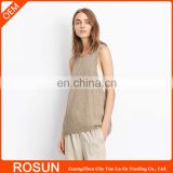 Women Oversized Summer knitted Vest Italy Cotton Waffle Stitch Tank Top