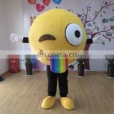 2017 China OEM factory produced customized mascot emoji costume for party