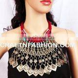Indian Designer Tribal Fusion Afghani Old Coin NECKLACE - Vintage Festival Jewelry - Afghan Tribal Necklace thumbnail-3