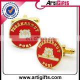 Gold plated cheap metal brand cufflinks