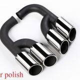 Km for Cayenne S Style 958 2011-2014 Exhaust Tip Exhaust Pipes Muffler Tips Tail Pipe Black Titanium thumbnail-2