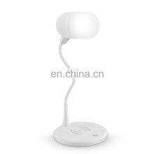 2020 Amazon LED Touch Wirless Phone Charging Bedside Lamp Music Bluetooth Speaker Bedeside Lamp Living Room Decoration thumbnail-4