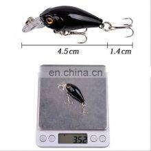 4.5cm 4g Plastic Mini Bionic Bait With Treble Hooks Tackle Sea Bass Crank Bait thumbnail-4