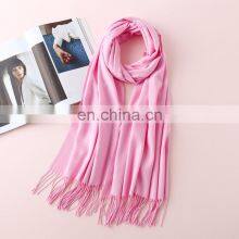 Autumn and Winter New Solid Color Cashmere Scarf Women Thickened Warm Bib Shawl Gift Scarf thumbnail-5