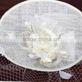 Fashionalbe Design Lace Cover Sinamay With Veil Fascinator Church Hat thumbnail-5