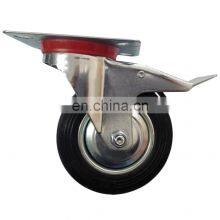 4 Inch Heavy Duty Swivel Caster Wheels Rubber Chairs Wheels With Brake thumbnail-5