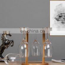 Detachable Bamboo Round Wine Bottle Holder Rack With Hanging Glasses Storage Set Wine Decorative Shelf Holder Display Storage thumbnail-1