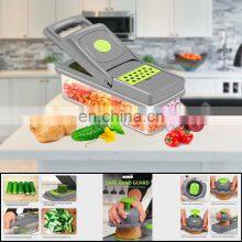 Home Kitchen Gadgets 14-in-1 Manual Salad Onion Food Mandoline Dicer and Slicer Veggie Chopper Vegetable Cutter With Container thumbnail-4