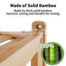 Multi-functional Bamboo Bathroom Shelf 3 Tier Wall Mount Storage Rack For Living Room Kitchen Toilet Use thumbnail-4