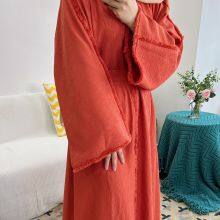 BS-LR532 Womens Embroidered Dubai Style Cardi Robe Muslim Dresses Abaya thumbnail-5