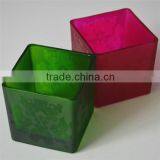 Square Candle Glass Color Frost