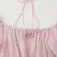 New Spring 2025 Women's Cross Border 3D Flower Folded Texture Ruffle Edge Dress From Europe and America thumbnail-2