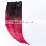 Ombre Colored Lace Full Head Russian Brazilian Indian Remy Human Clip in Hair Extensions thumbnail-4