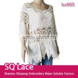2016 Ladies Tops Hot Cotton Embroidery Lace Fabric Vest for Women Blouse thumbnail-1