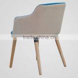 RCH-4195 Wood Frame Fabric Dining Chair Restaurant Armchair thumbnail-2
