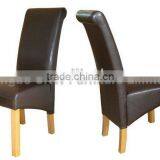 RCH-4065-4 Black High Back Roll Head PU Leather Dining Chair thumbnail-1
