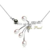 Peacock dance 925 sterling silver pearl necklace pendants & charm