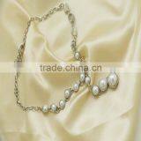 Women Leaf Shaped Pearl Necklace Earring Ring Bracelet Complete Jewelry Set thumbnail-1