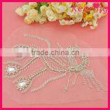 Wholesale Rhinestone Applique in Peacock Design Sew on Wedding Gowns WRA-475 thumbnail-1