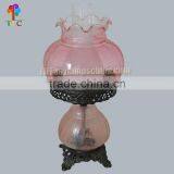 H-1 Hurricane Lamp Pink Glass Table Lamp Tiffany Style Stock Hurricane Lamp
