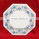 Octagonal Marble Inlay Coffee Table Top thumbnail-1