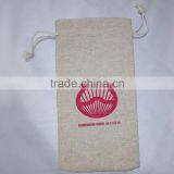 Custom Two Layers Small Linen Bag, Linen Drawstring Gift Bag With Red Suede Inside &red Logo for Jewelry Packing Quality Choice thumbnail-5