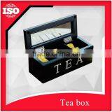 High-end Dark Wood Tea Display Box With Glossy Surface