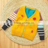 V-neck Single-breasted Sweater Cardigan Cashmere Color Matching Stripes thumbnail-1