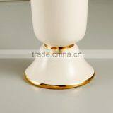 Grape Carved White and Gold Color Diamond Shape Shiny Decorative Flower Ceramic Vase thumbnail-4