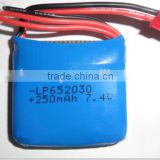 7.4v li-polymer battery /602030 7.4v li polymer battery 250mah