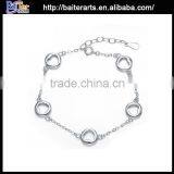 High Polished Intercross 925 Sterling Silver Flat Open Bridal Bracelet thumbnail-1