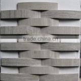 Interlace White Wood Grain Marble Mosaic Medallion thumbnail-1