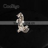 Fashion Jewelry Charming Rhinestone Musical Note Cuff-Link Silver Unisex Party Wedding Gift Promotion Apparel Accessories thumbnail-1