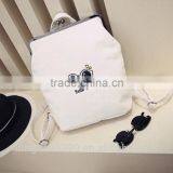 2016 New Design Backpack Fashion Lady's Tote Bag Canvas Backpack With Kiss Buckle thumbnail-2