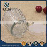 100ml Striped Clear Wide Mouth Glass Pudding Bottle