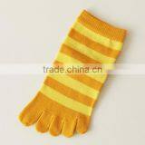 Bulk Wholesale Japanese OEM Top Quality Custom Design Winter Warm Five Toe Multi Yellow Stripes Injinji Yoga Pilates Socks