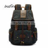 2016 Canvas Leather Backpack Leisure Mens Messenger Bag thumbnail-2