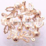 >>> Import Women European Mother's Day Jewelry Zircon Gold&Silver Plated With Hot Sale Pearl Scarf Lapel Pin Brooch/ thumbnail-3