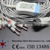 EKG 10 Lead Cable and Leadwires IEC 4.0 Banana Connector for EKG Kanz 103 106 Machines