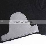 Knitted Wool And Leather Gloves Wool Women's Gloves Black Grey Blend thumbnail-4