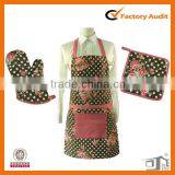 Oven Mitt Potholder Kitchen Apron Set thumbnail-1