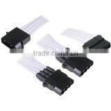 4 Pin IDE To 3x LP4 Extension 55cm - Sleeved Cable White / Black thumbnail-2