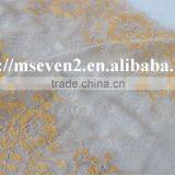 100% Embroidery Latest Design in Gold Color Fower Elastic Band Lace Frontal for Dress thumbnail-3