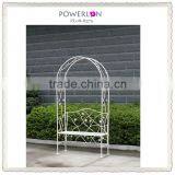Western White Garden Arch With Bench thumbnail-1