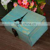 N535 Hot Sell Wooden Storage Box Effel Printing Retro Sundries Holder Box thumbnail-6