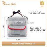 Grey Felt Adjustable Recycled Lunch Bag Picnic Cooler Bag With Zipper thumbnail-6