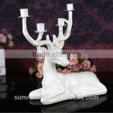 Resin White Deer Candle Holder Centerpieces for Wedding Table thumbnail-2