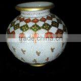 Marble Flower Vase, Decorative Flower Pot, Hand Made Marble Flower Vases, Craft Flower Pot, Flowers Pot, thumbnail-1